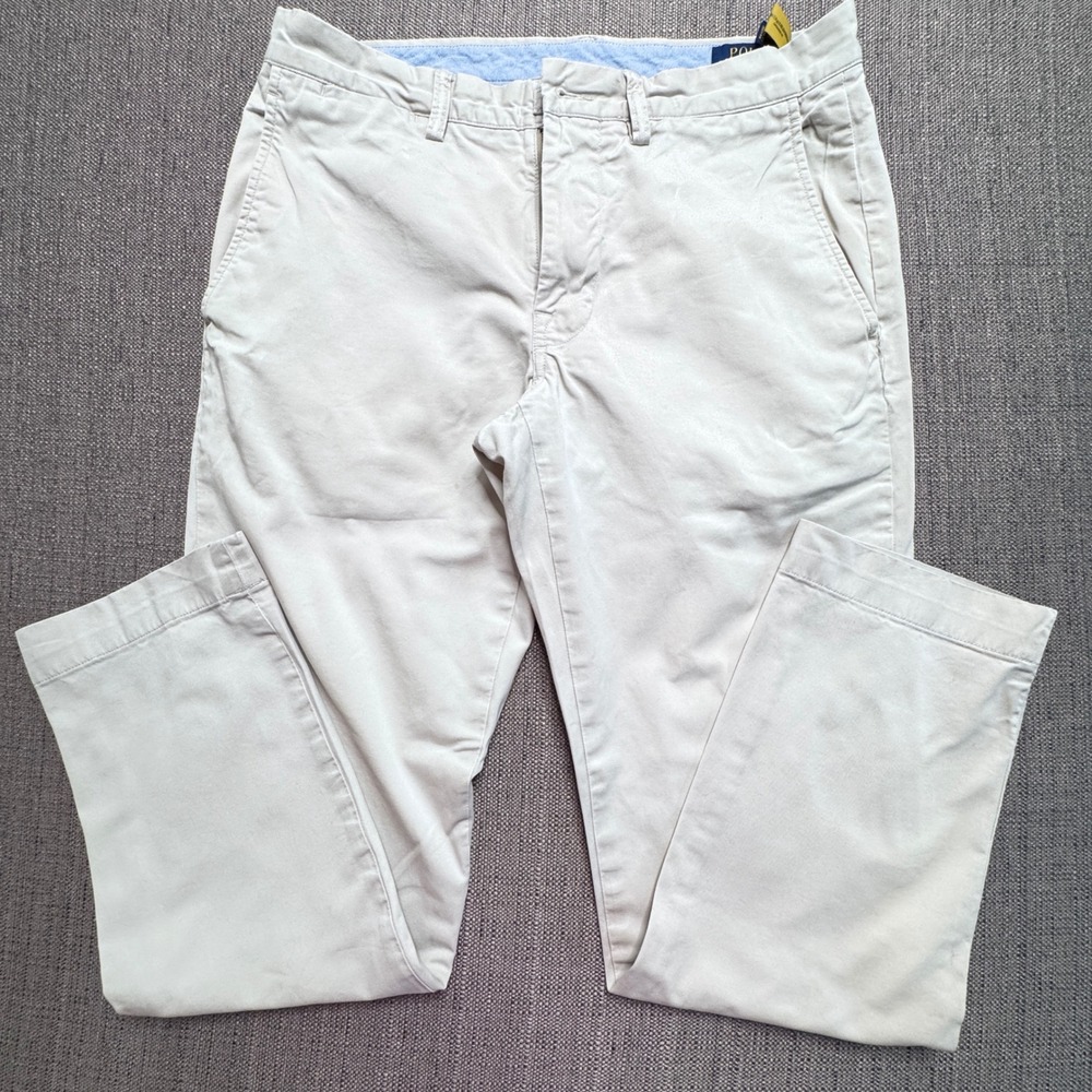 Polo Ralph Lauren Stretch Straight Fit Chino Pants Tan Khaki 30/30 Mens Womens
